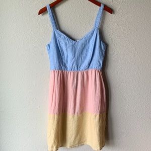 Cynthia Rowley linen color block dress